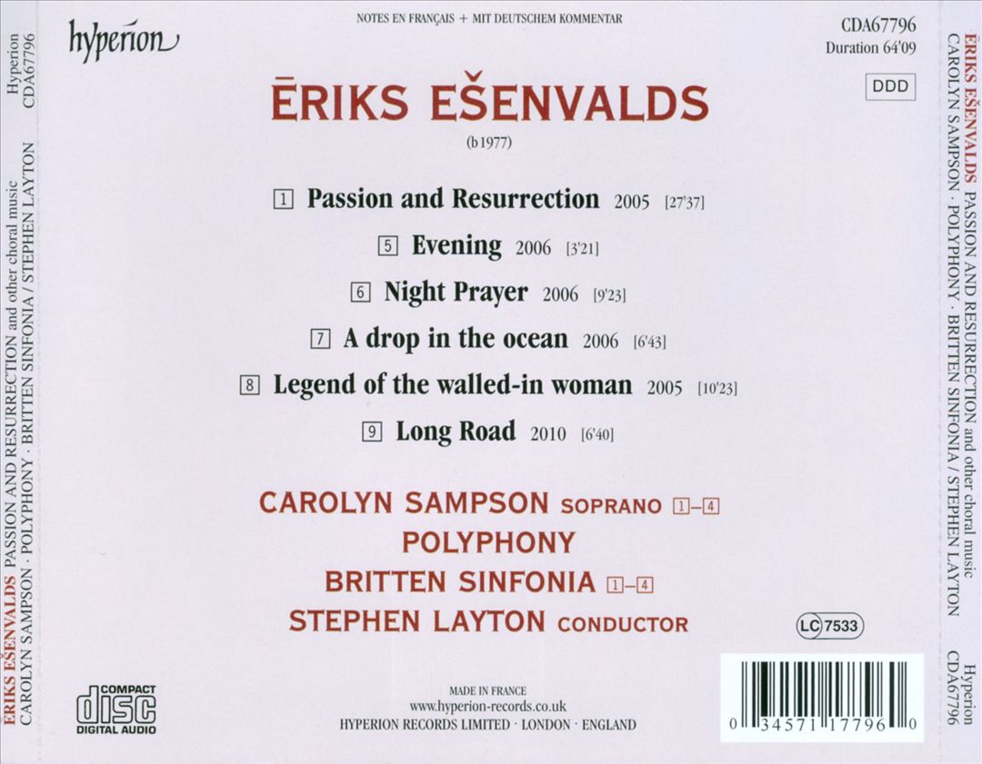 Erik Esenwalds: Passion and Resurrection cover art