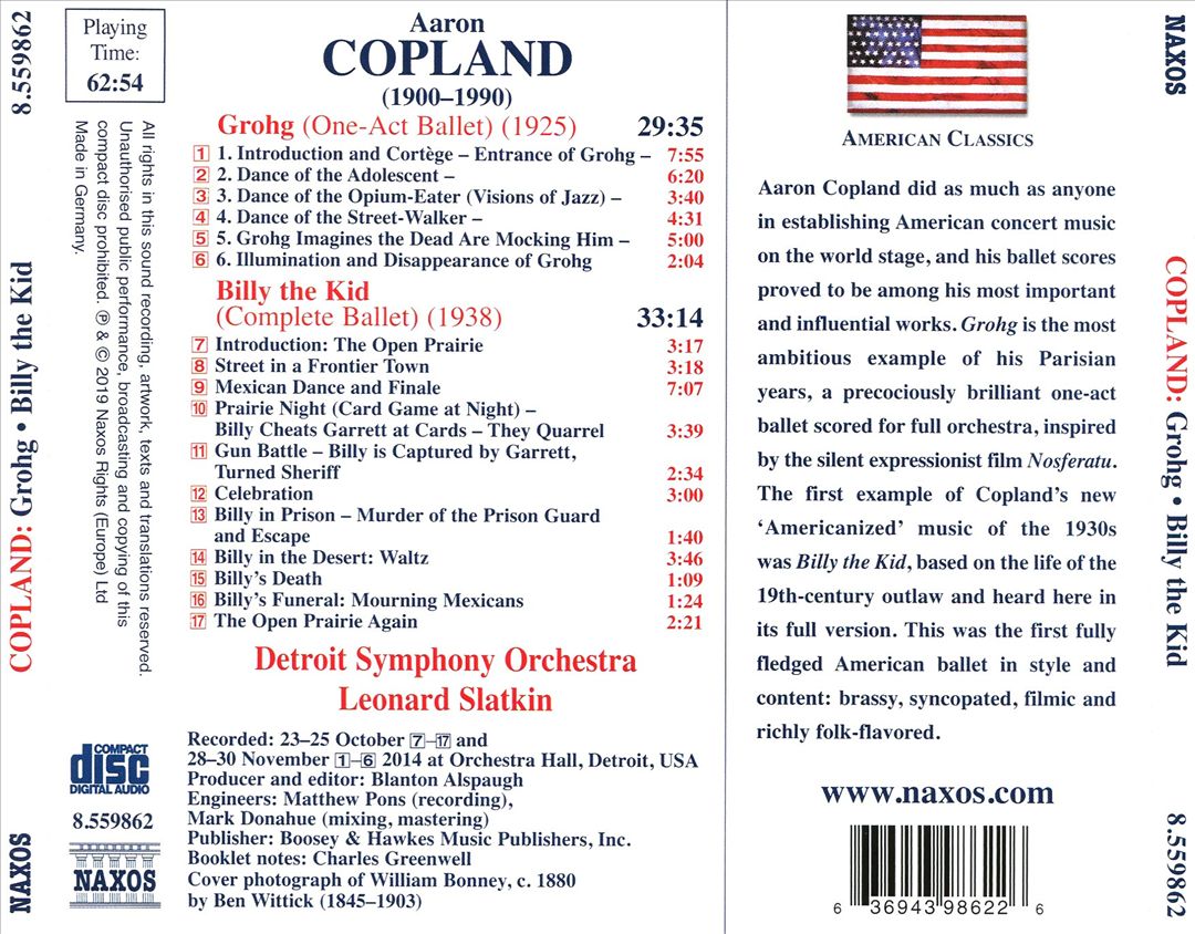 Copland: Billy the Kid; Grohg cover art