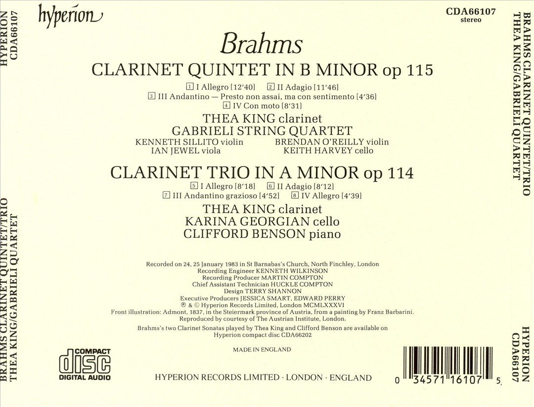 Brahms: Clarinet Quintet; Clarinet Trio cover art