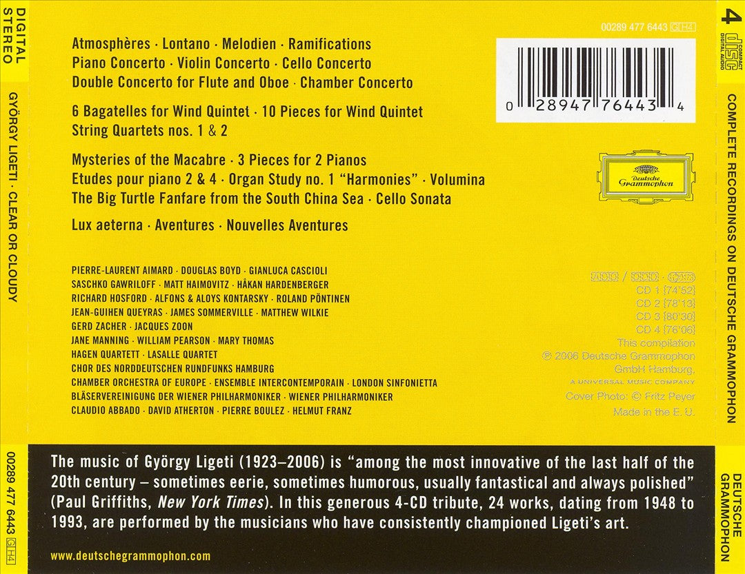 György Ligeti: Clear or Cloudy cover art