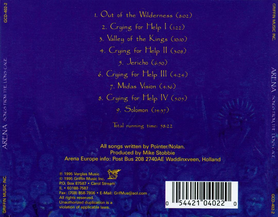 Songs from the Lions Cage cover art