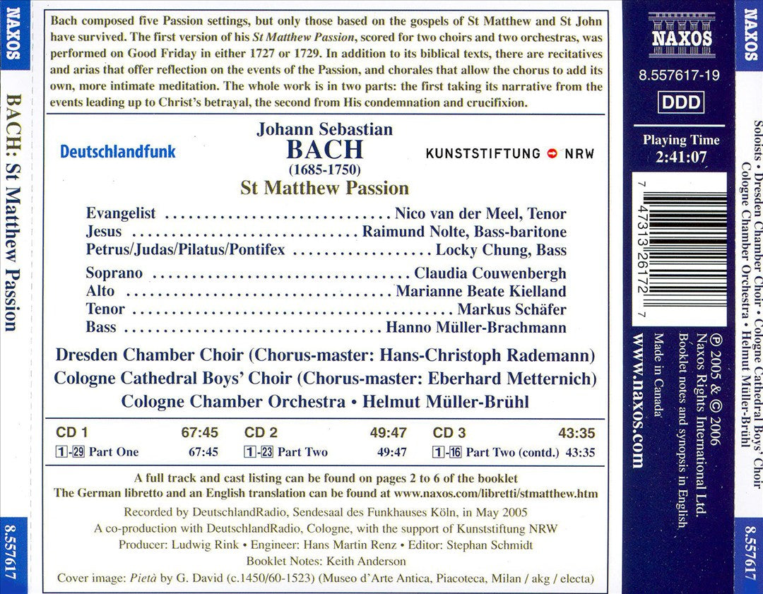 Bach: St Matthew Passion cover art