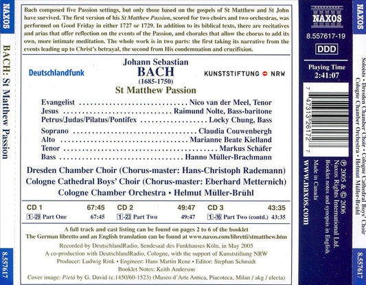Bach: St Matthew Passion cover art