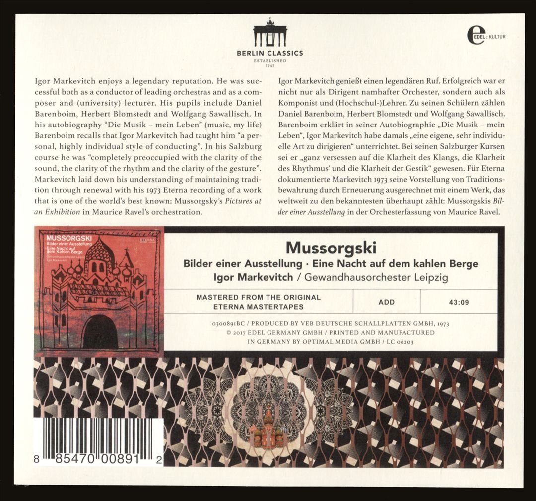 Mussorgsky: Pictures at an Exhibition; A Night on the Bare Mountain cover art