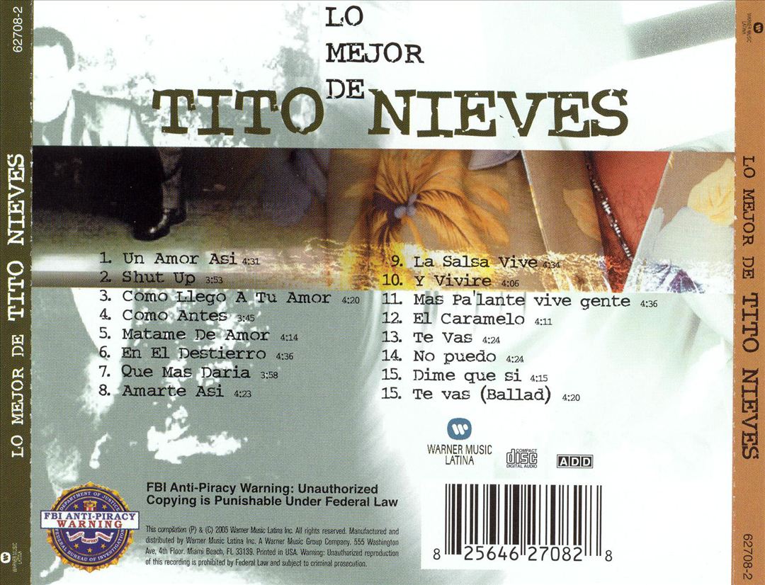 Mejor de Tito Nieves cover art