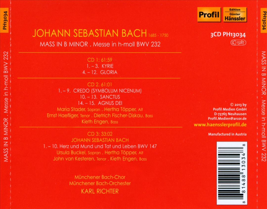 Bach: Mass in B minor cover art