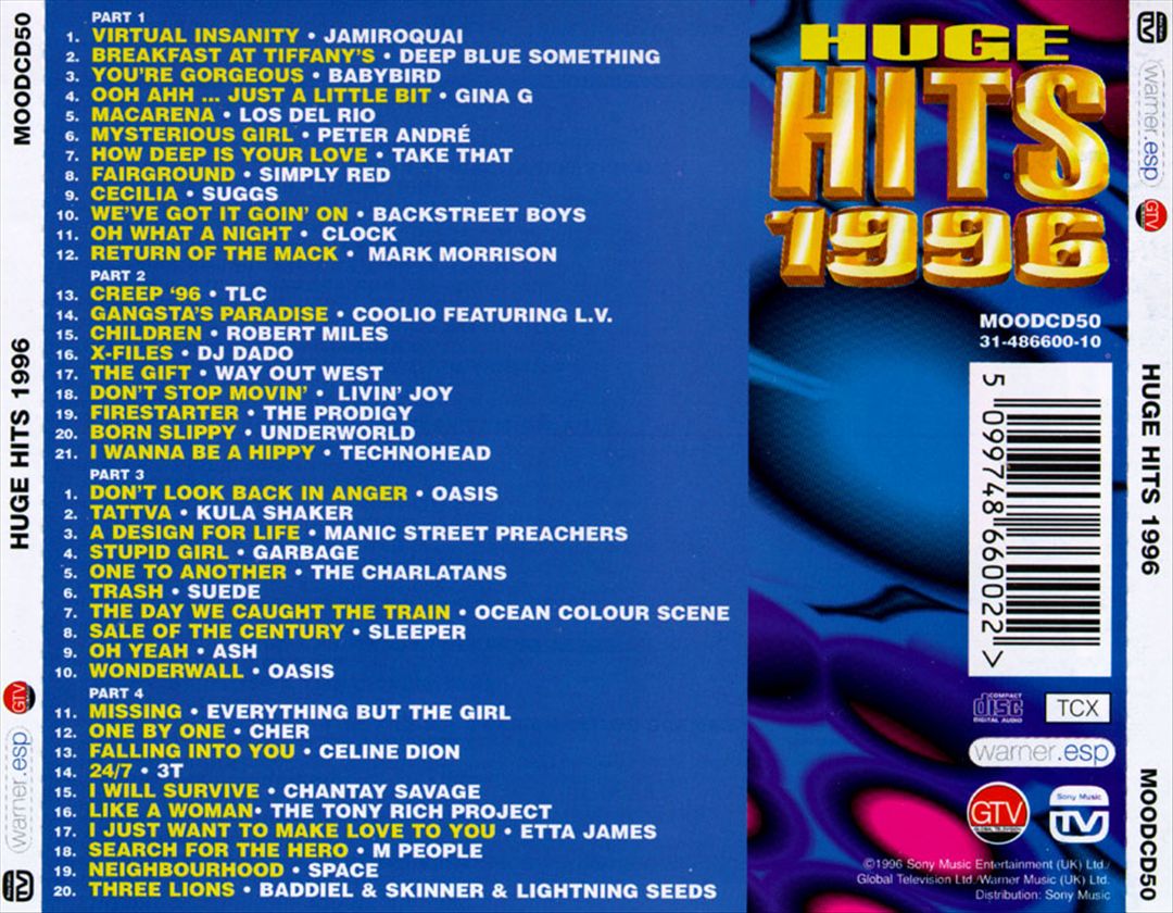 Huge Hits 1996 cover art