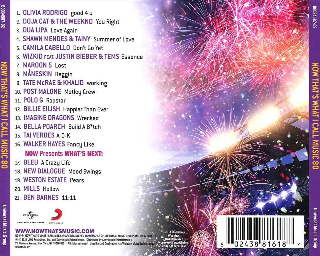 Now That's What I Call Music!, Vol. 80 cover art