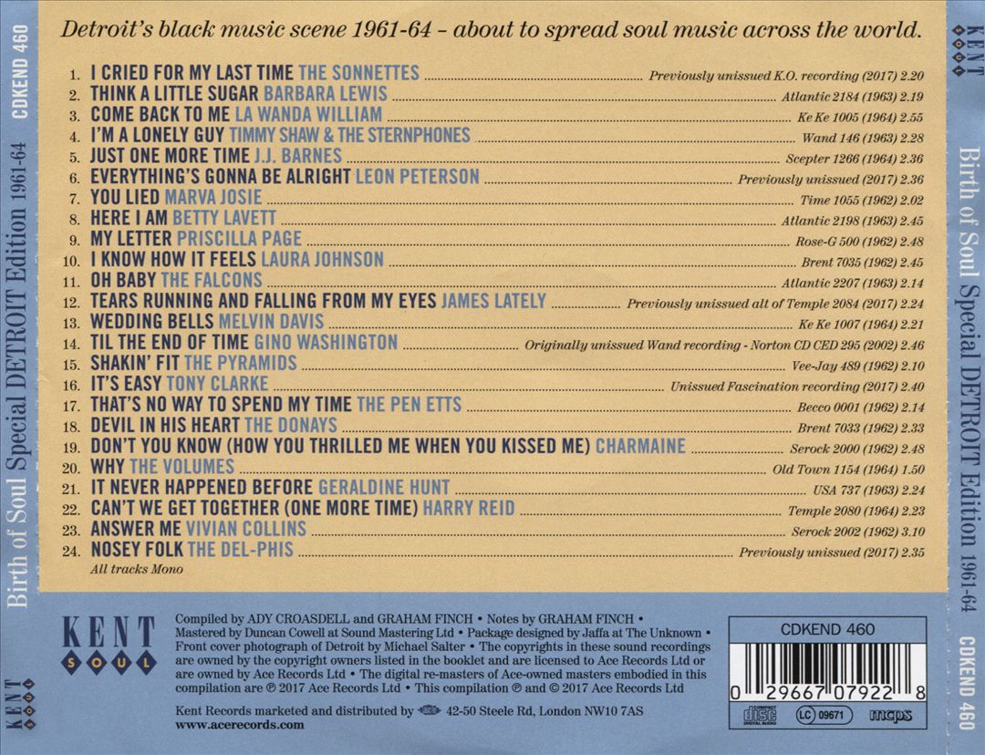 Birth of Soul: Special Detroit Edition 1961-64 cover art