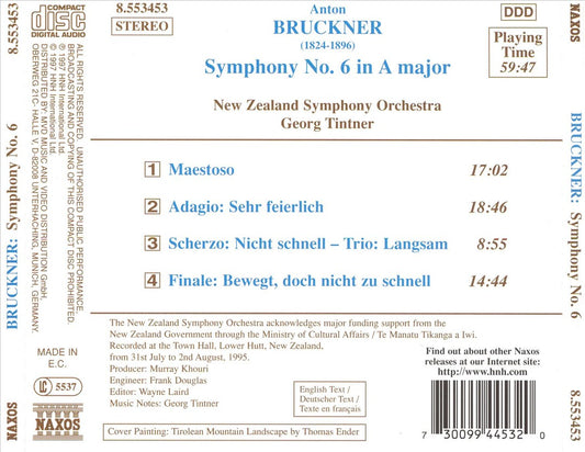 Bruckner: Symphony No. 6 in A major cover art