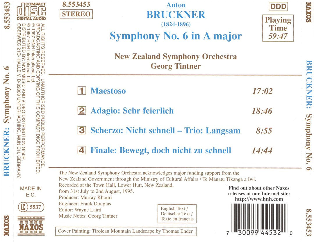 Bruckner: Symphony No. 6 in A major cover art