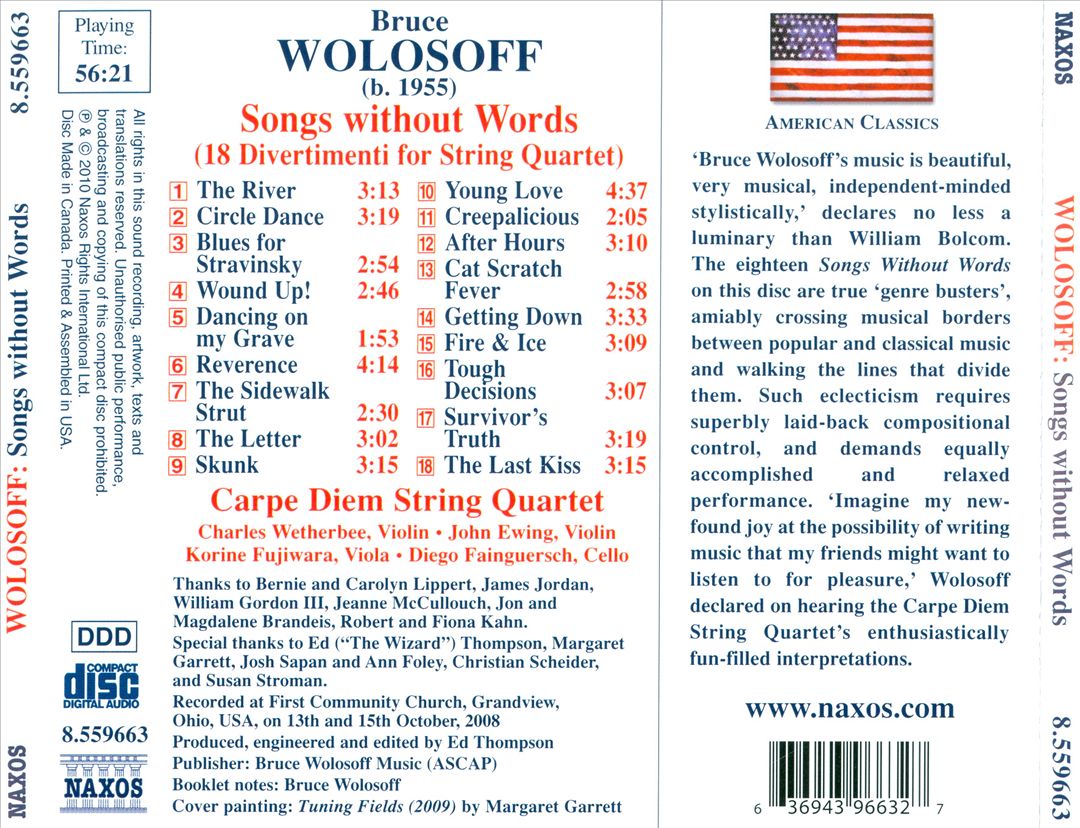 Bruce Wolosoff: Songs Without Words cover art