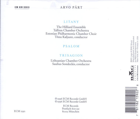 Arvo Pärt: Litany cover art