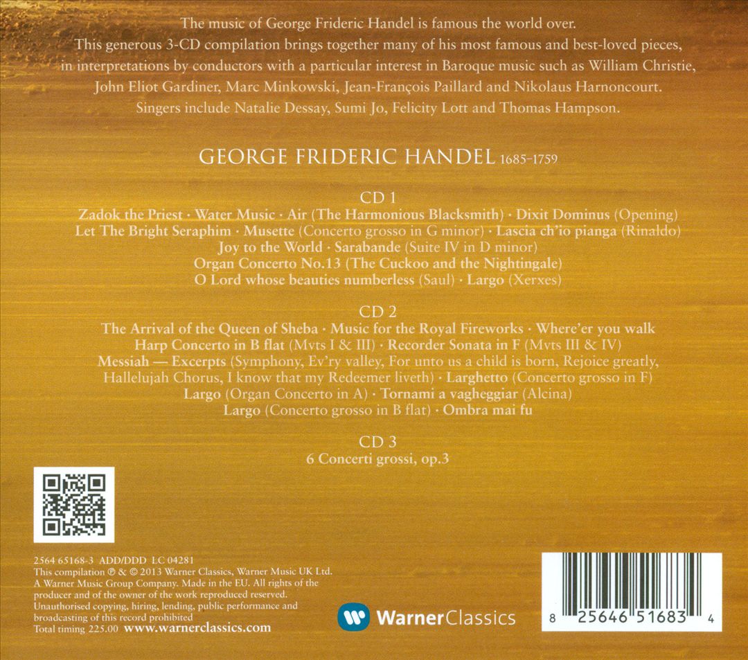 Handel: Water Music - Masterpieces cover art