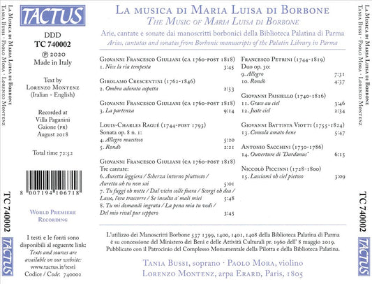 Musica di Maria Luisa di Borbone cover art