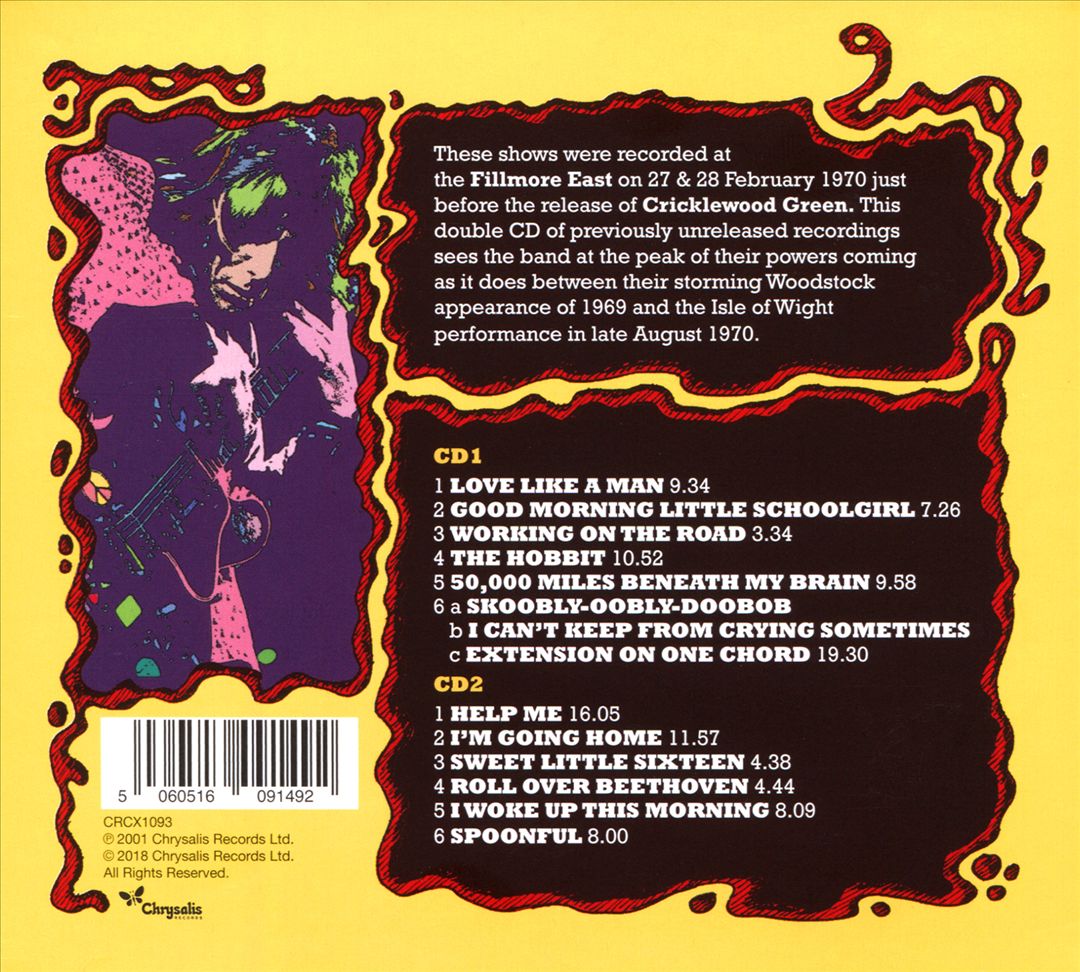 Live at the Fillmore East 1970 cover art