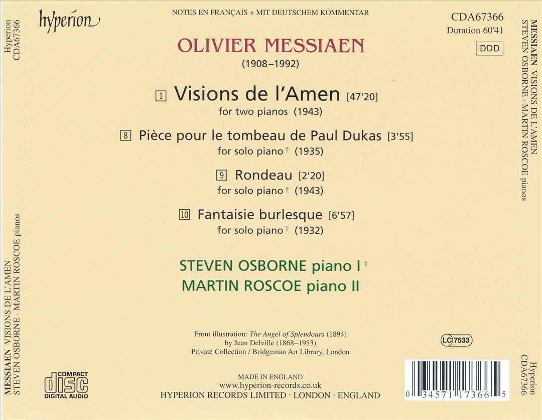 Olivier Messiaen: Visions de l'Amen cover art