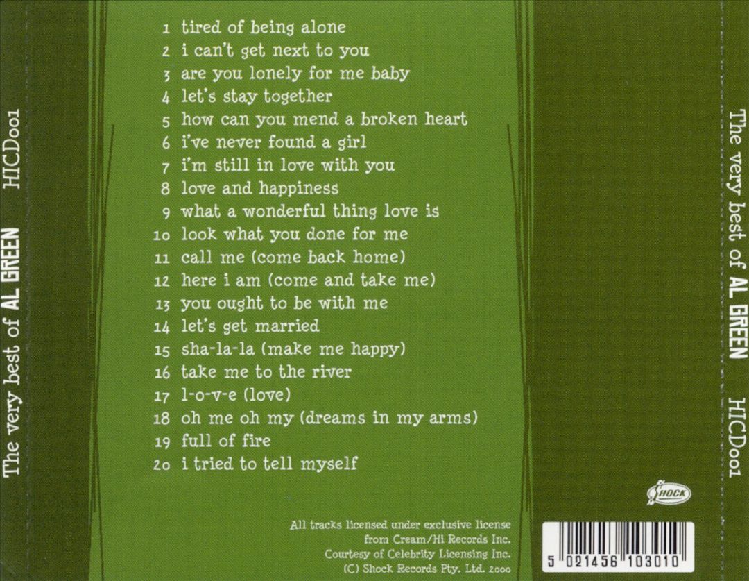 Very Best of Al Green [Shock] cover art