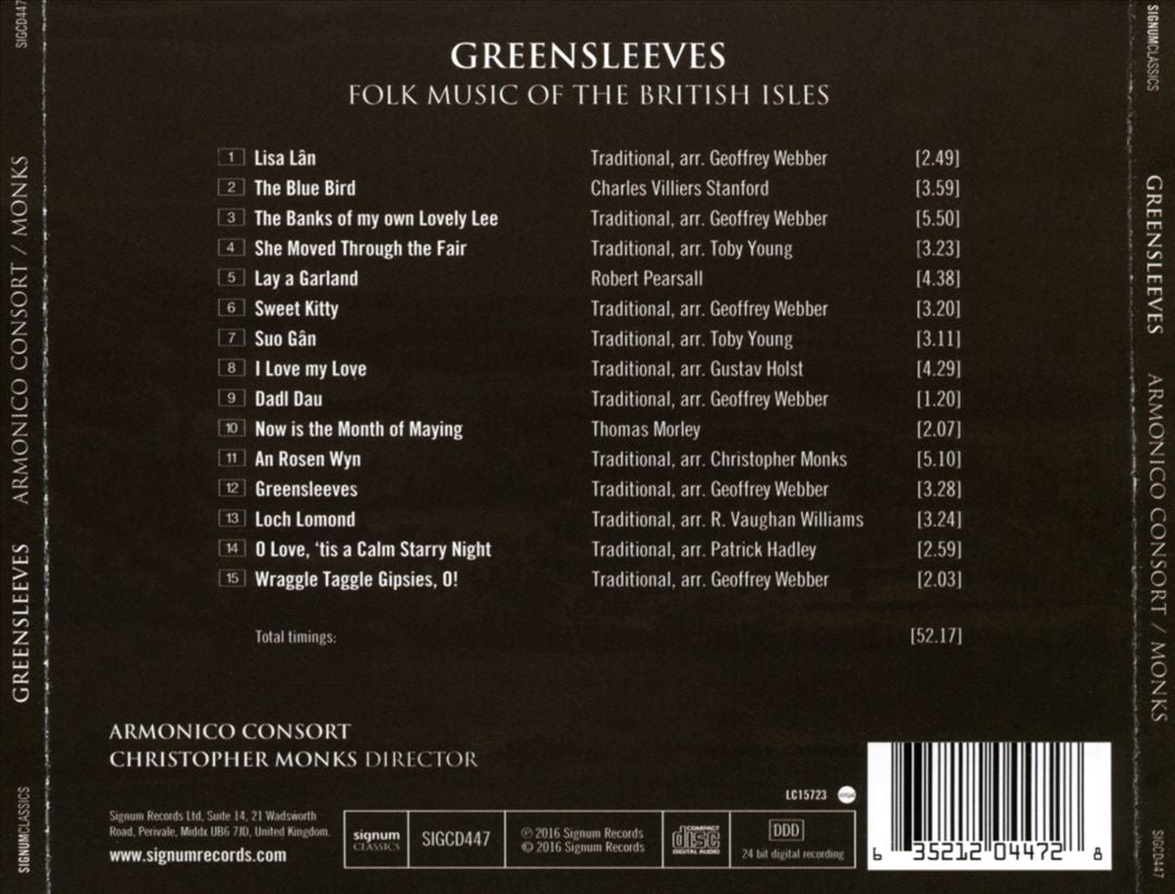 Greensleeves: Folk Music of the British Isles cover art