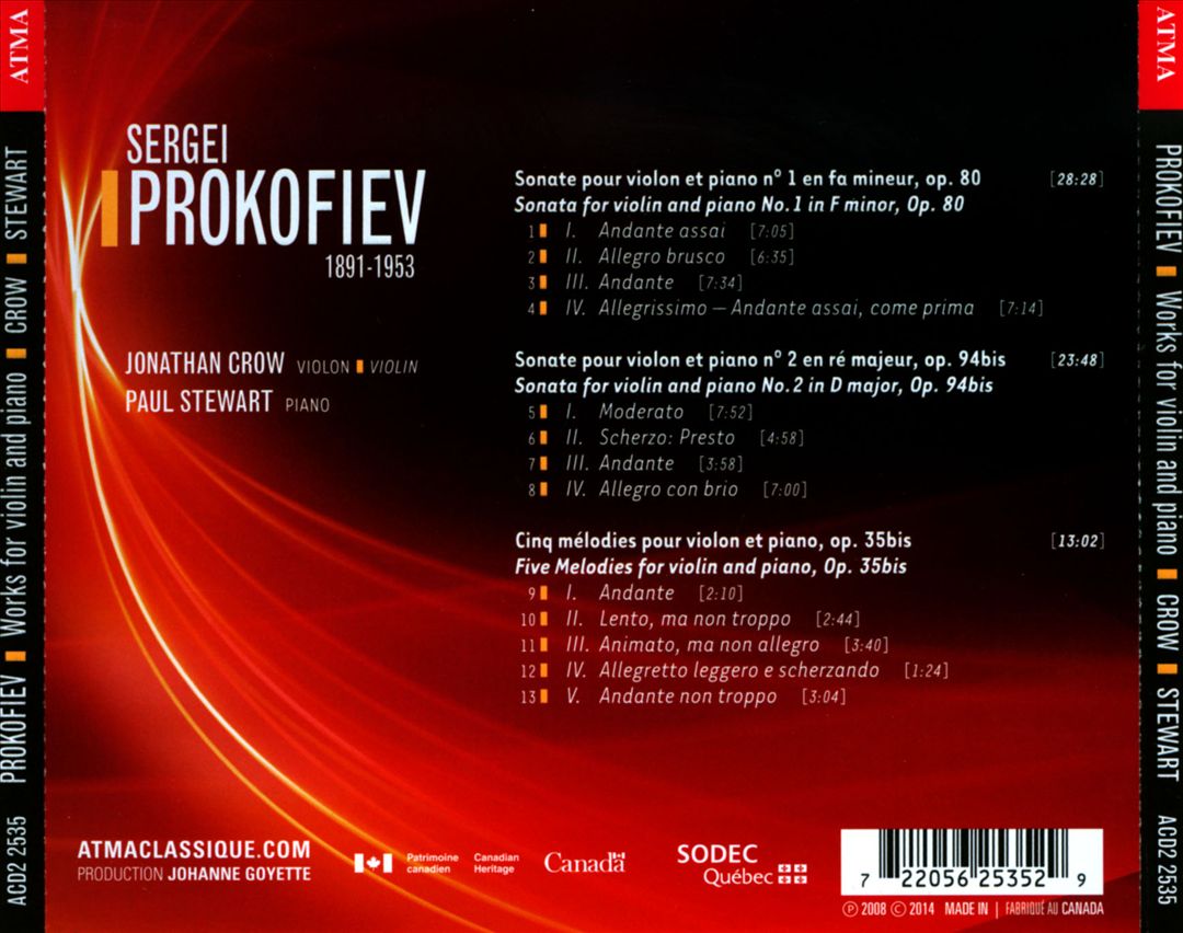 Prokofiev: Works for Violin and Piano cover art