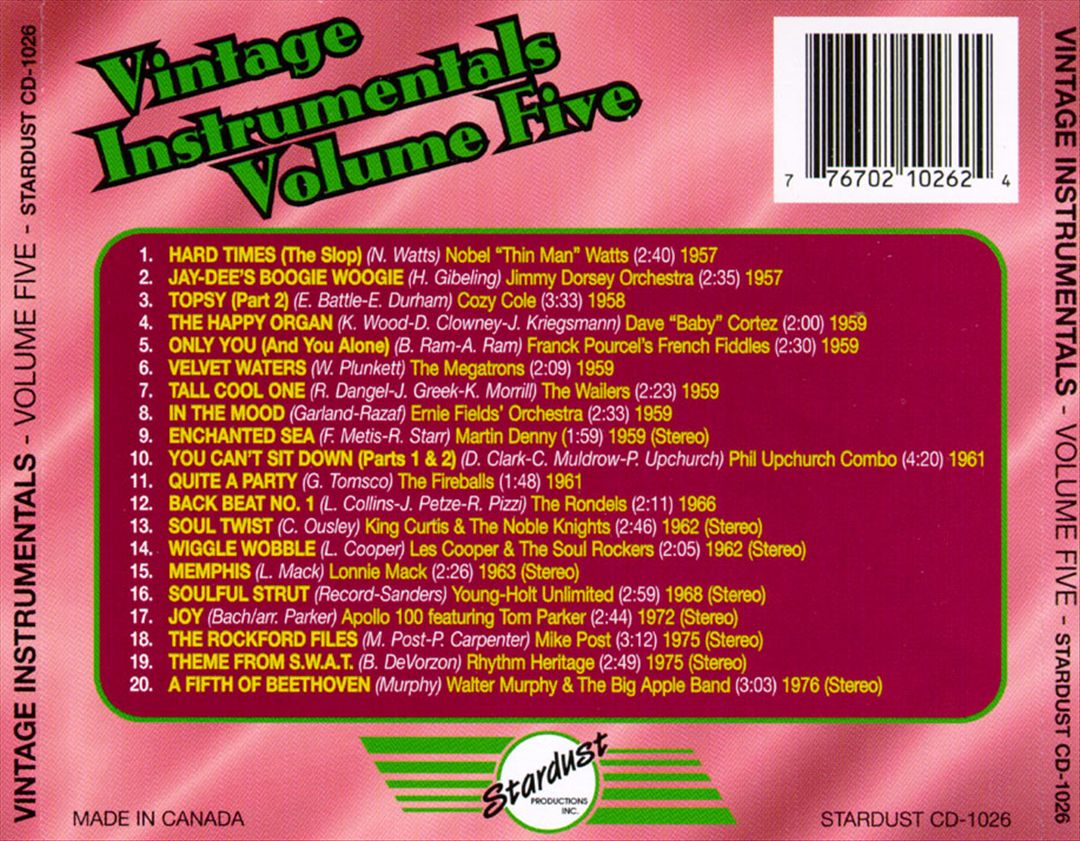 Vintage Instrumentals, Vol. 5 cover art