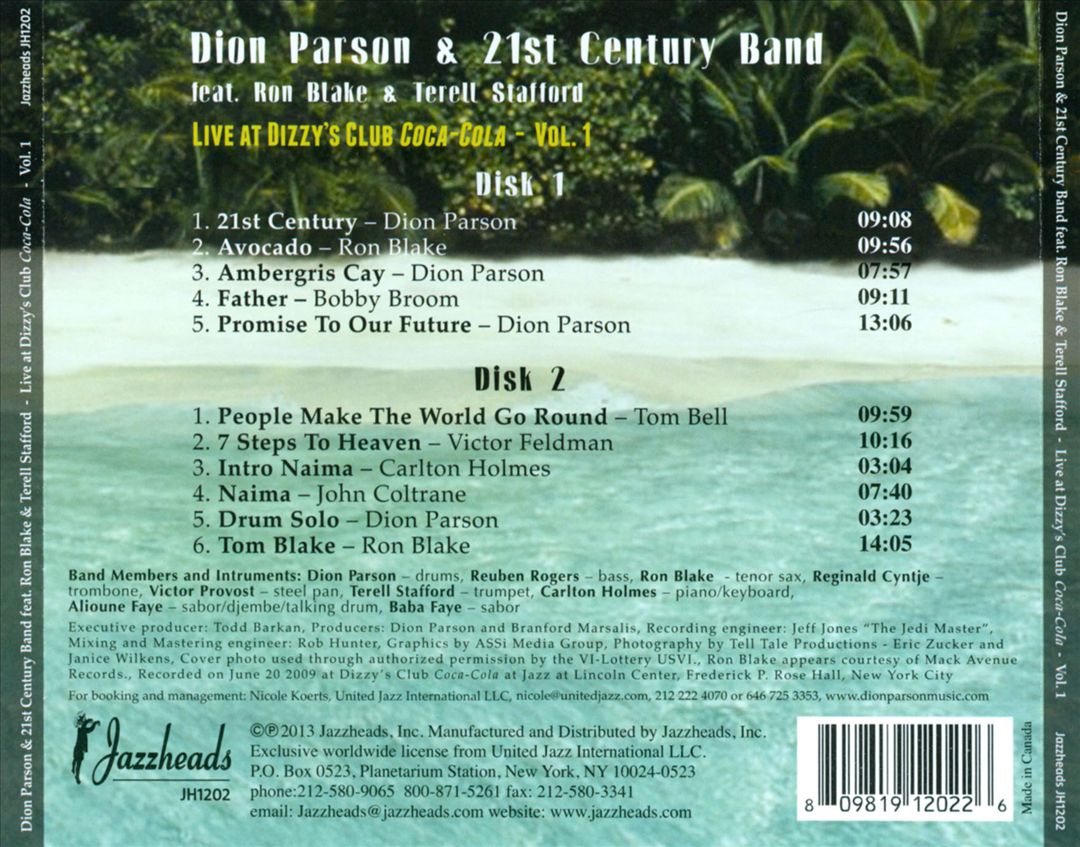 Live at Dizzy's Club Coca-Cola, Vol. 1 cover art