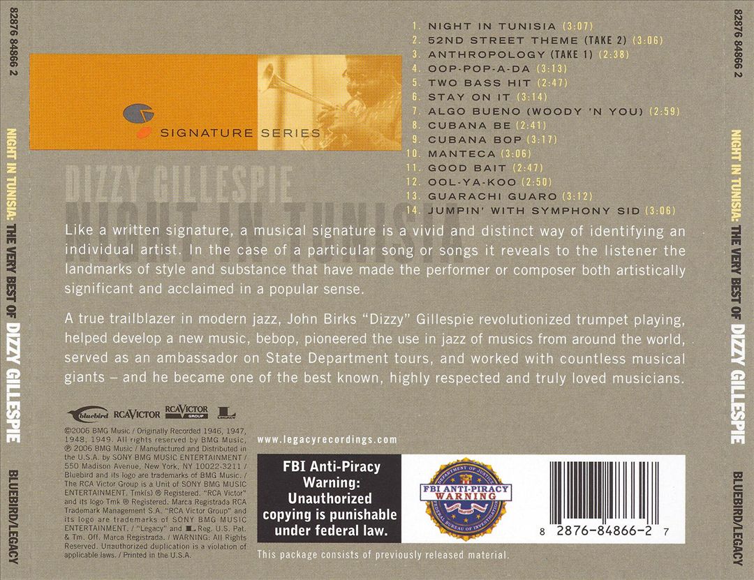 Night in Tunisia: The Very Best of Dizzy Gillespie cover art