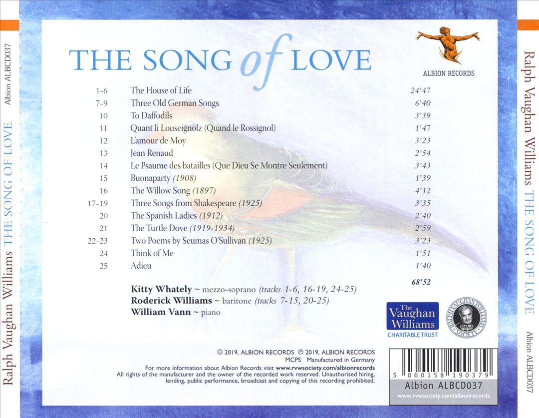 Ralph Vaughan Williams: The Song of Love cover art