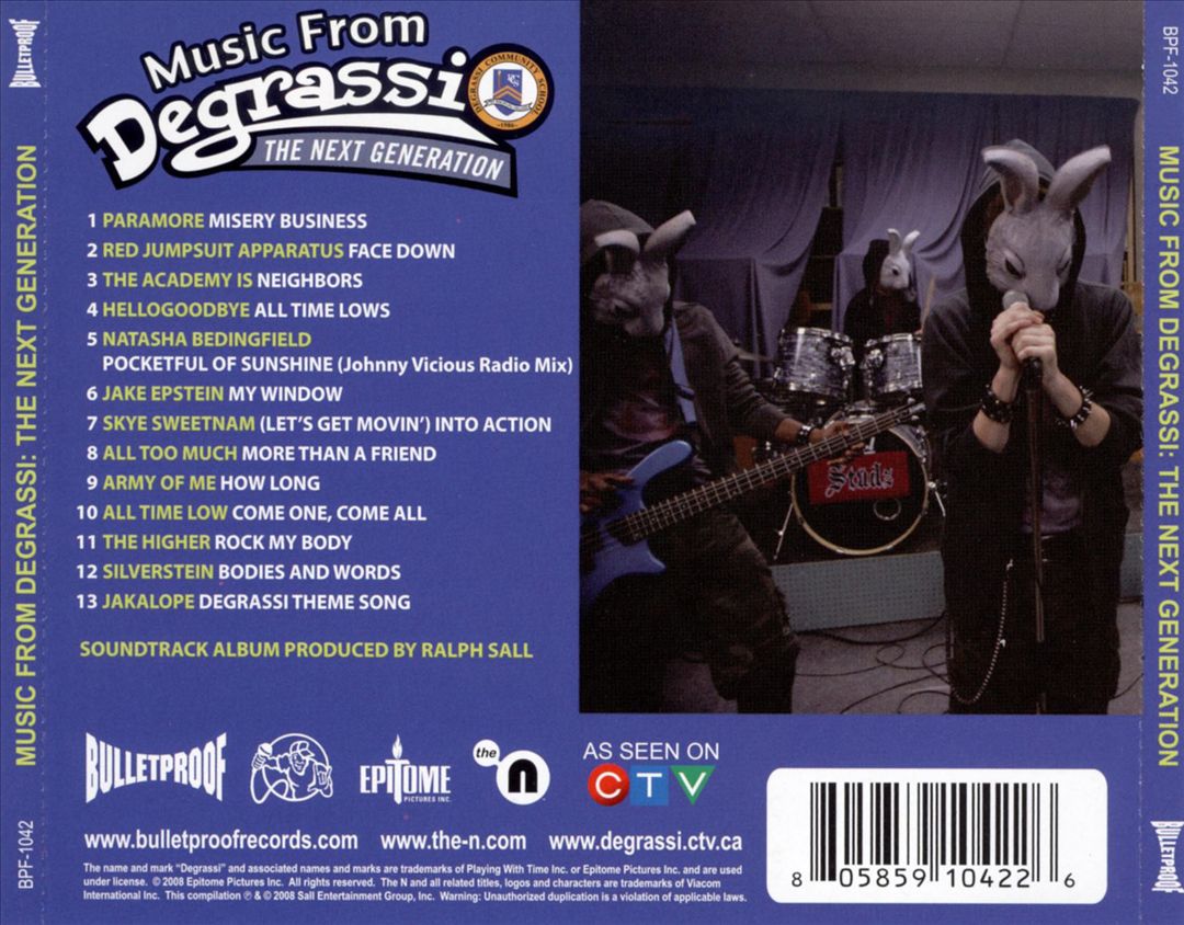 Music from Degrassi: The Next Generation cover art