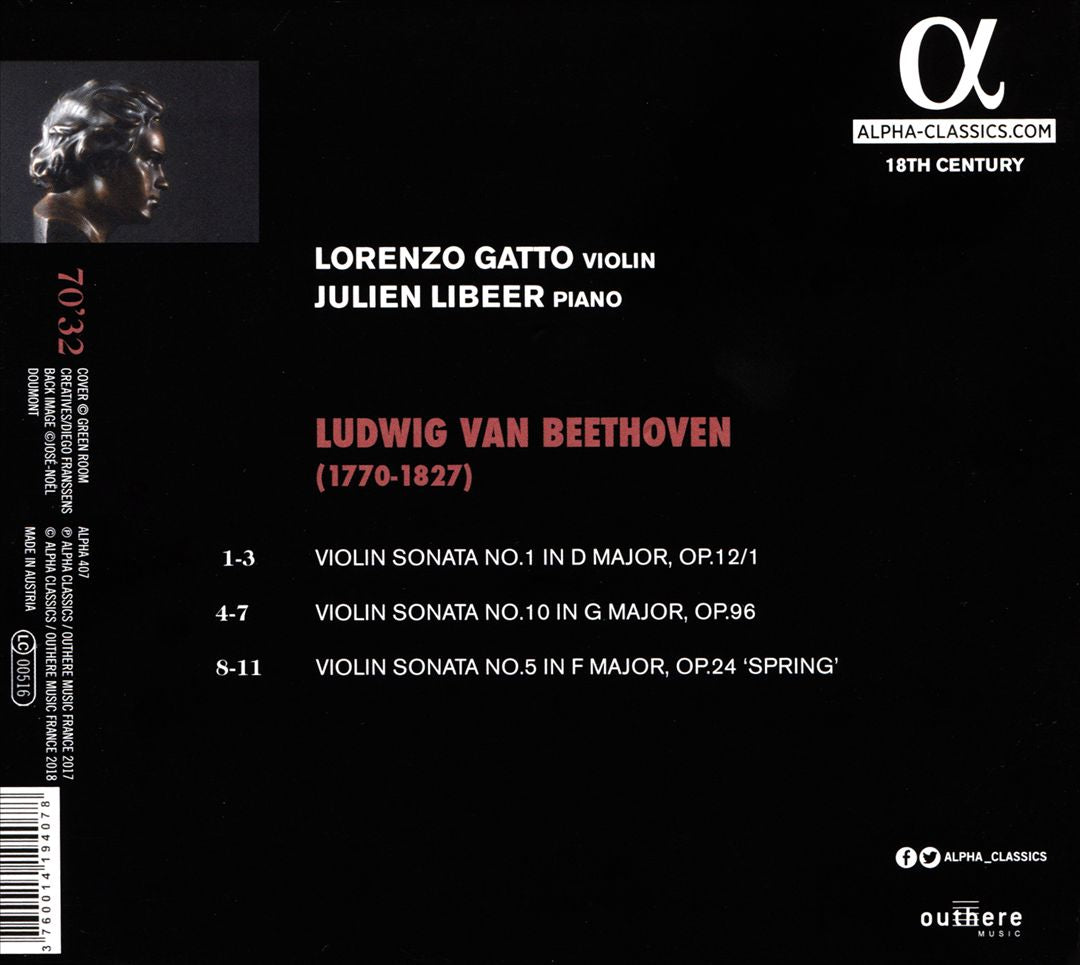 Beethoven: Violin Sonatas Nos. 1, 10 & 5 'Spring' cover art