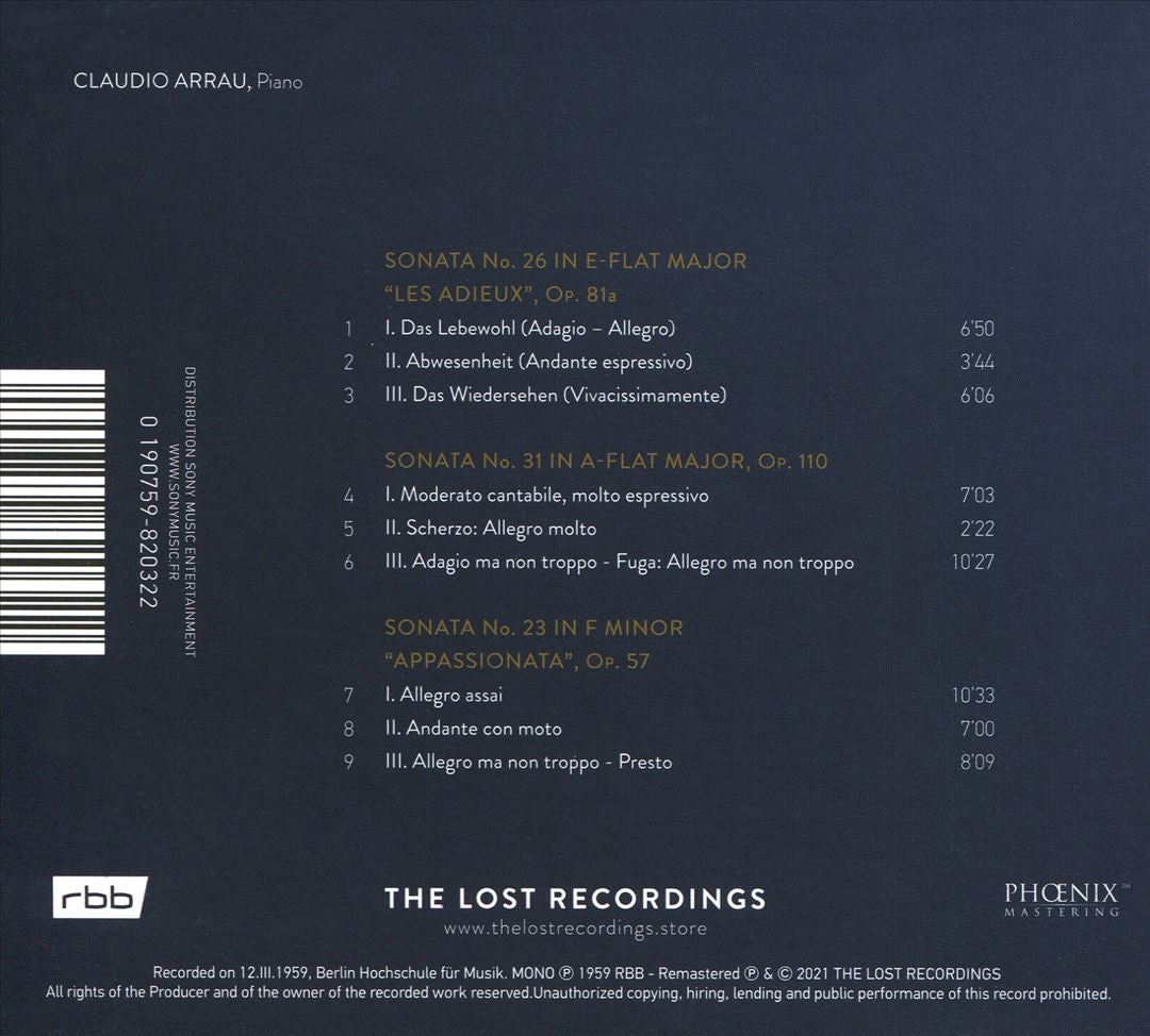 Unreleased Beethoven Rectial 1959 cover art