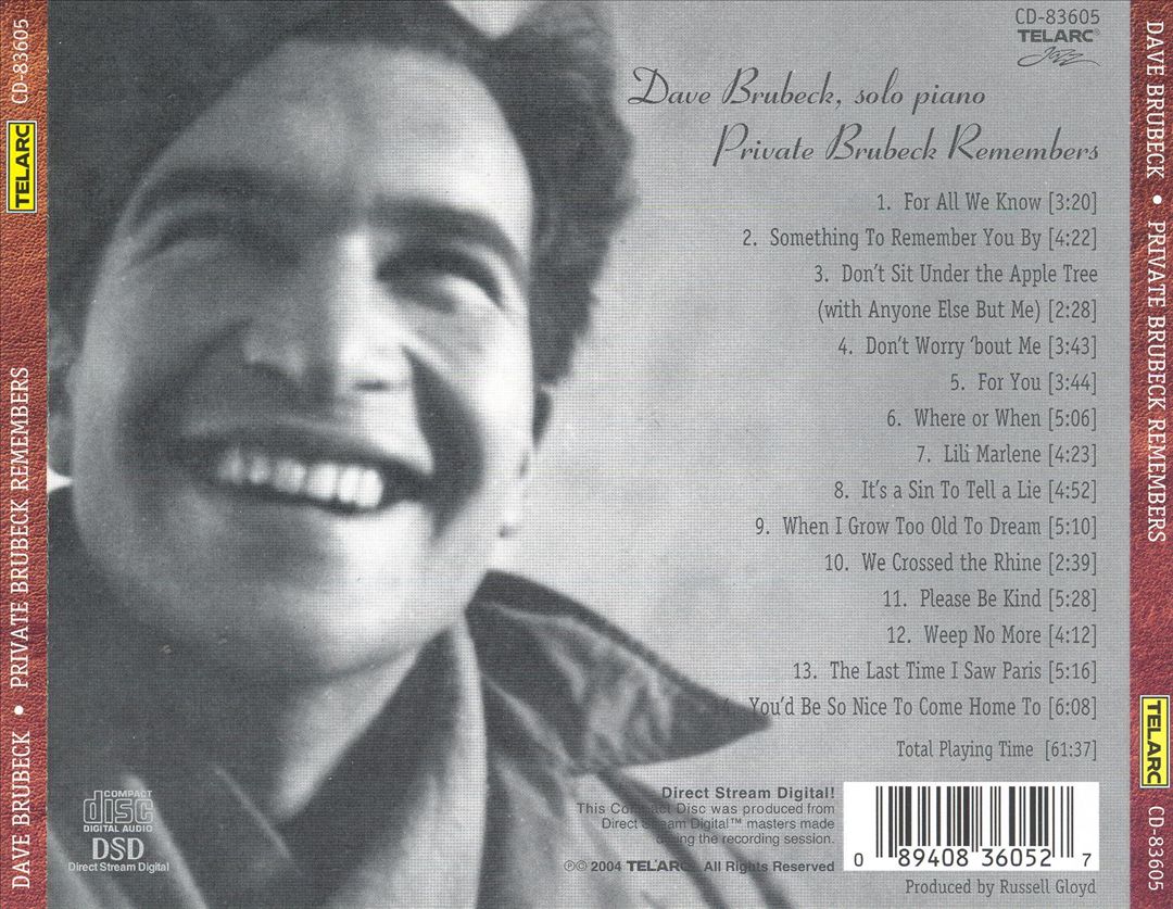 Private Brubeck Remembers [Bonus Interview Disc] cover art