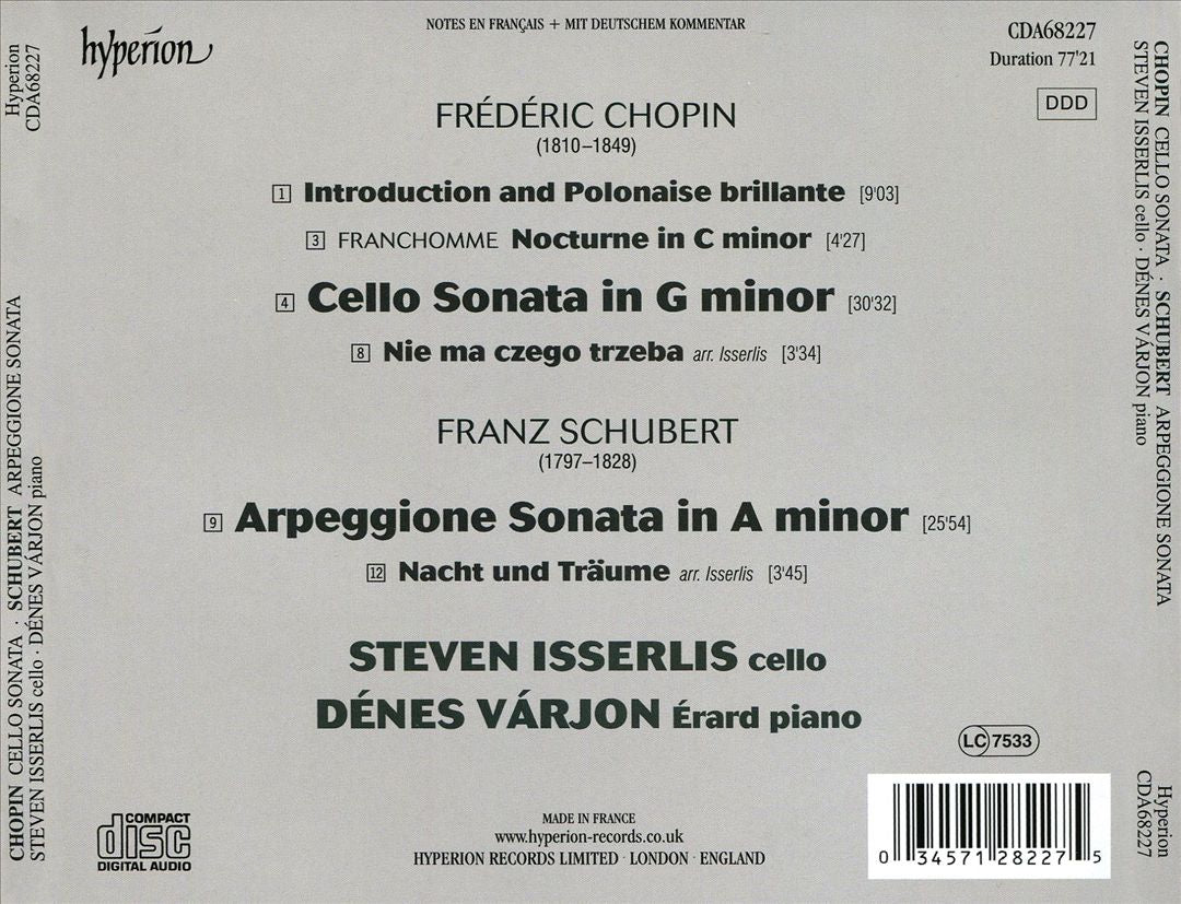 Chopin: Cello Sonata; Schubert: Arpeggione Sonata cover art