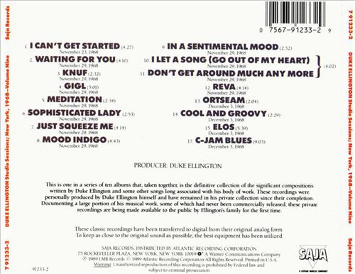 Private Collection, Vol. 9: Studio Sessions, New York, 1968 cover art