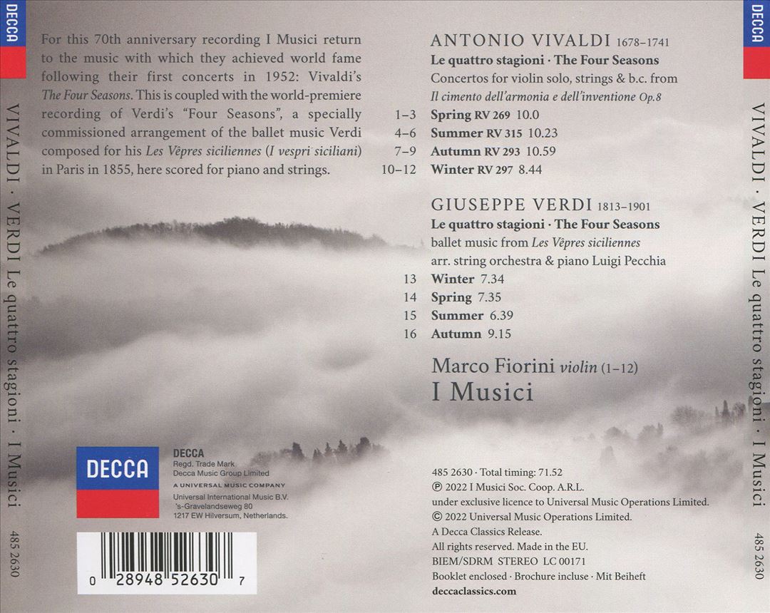 Le Quattro Stagioni: Vivaldi, Verdi cover art