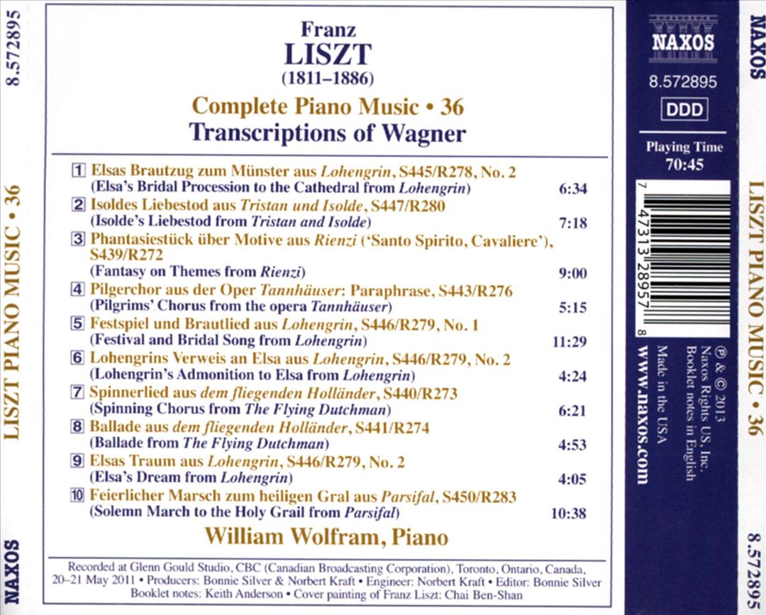 Liszt: Complete Piano Music, Vol. 36 - Transcriptions of Wagner cover art