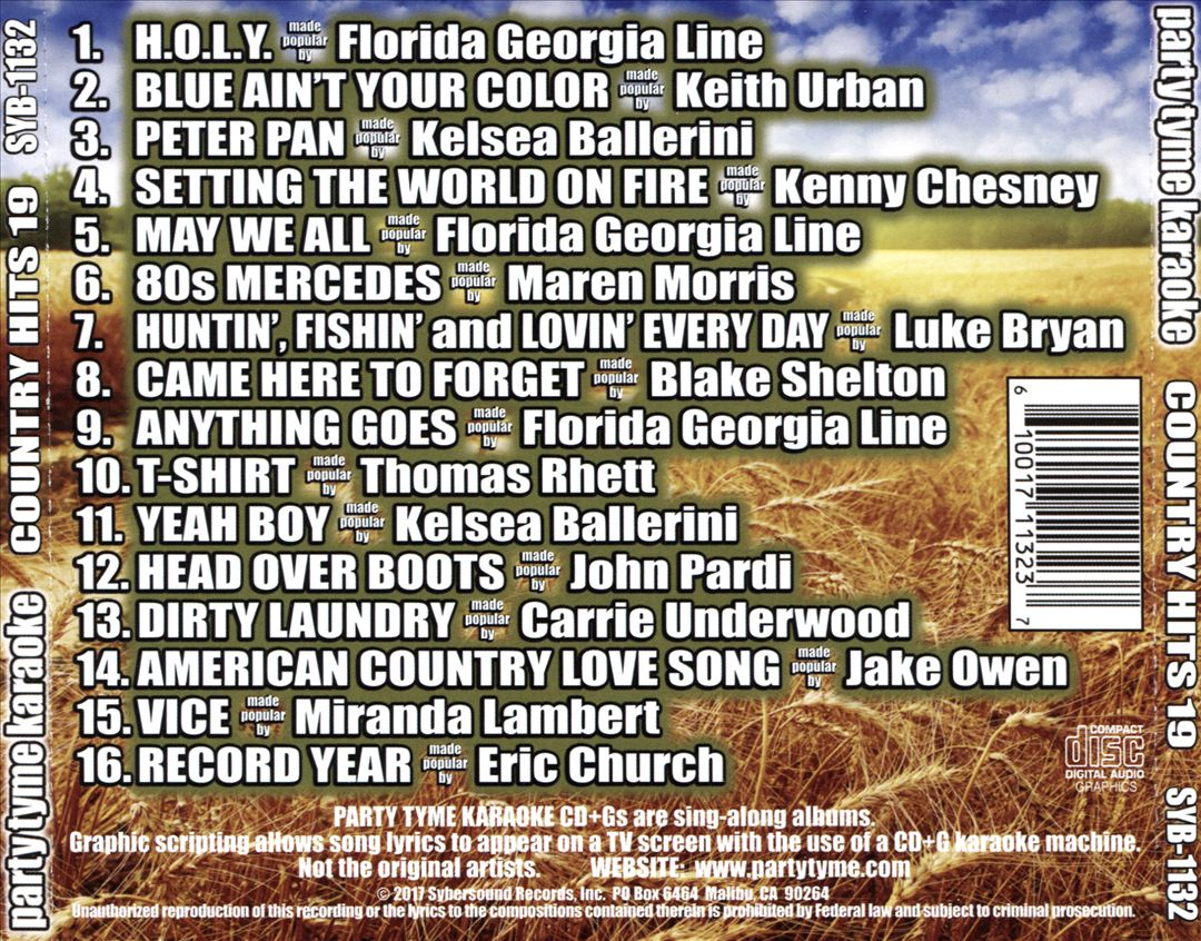 Party Tyme Karaoke: Country Hits, Vol. 19 cover art