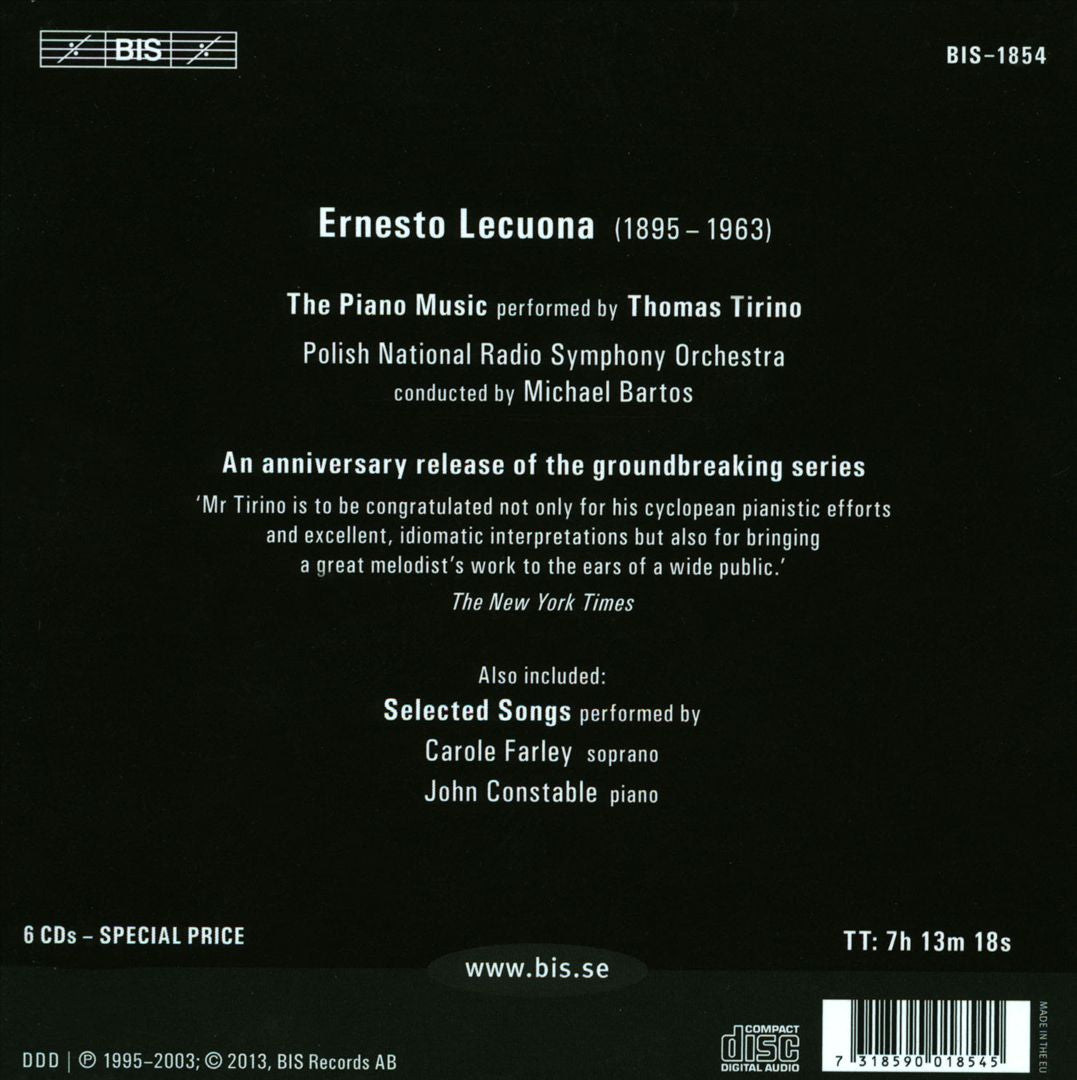 Ernesto Lecuona: The Piano Music; Selected Songs cover art