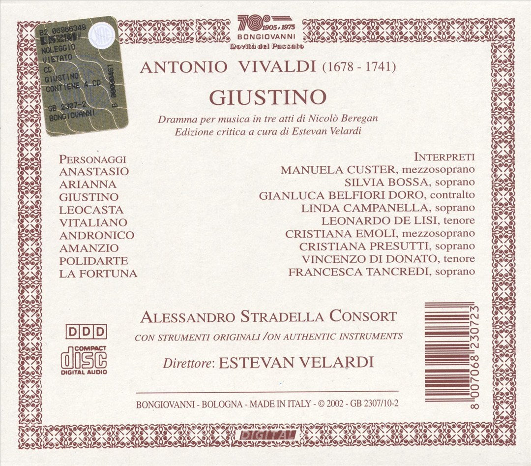 Vivaldi: Giustino cover art