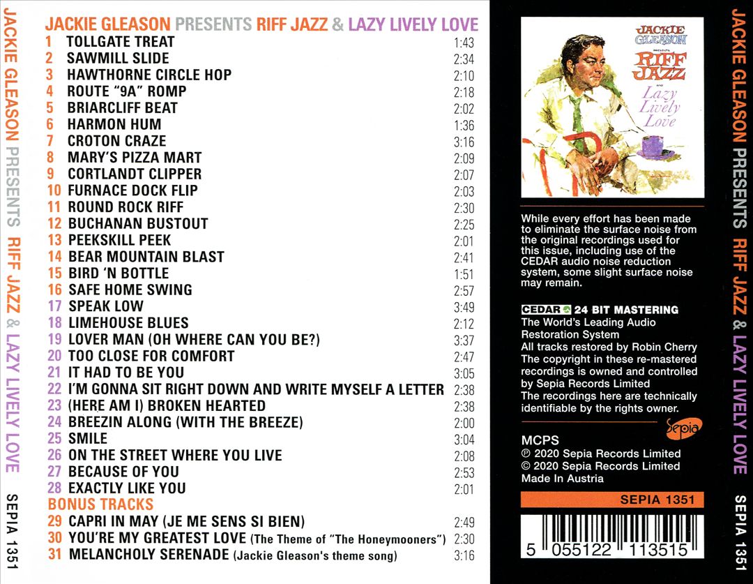 Jackie Gleason Presents Riff Jazz and Lazy Lively Love cover art