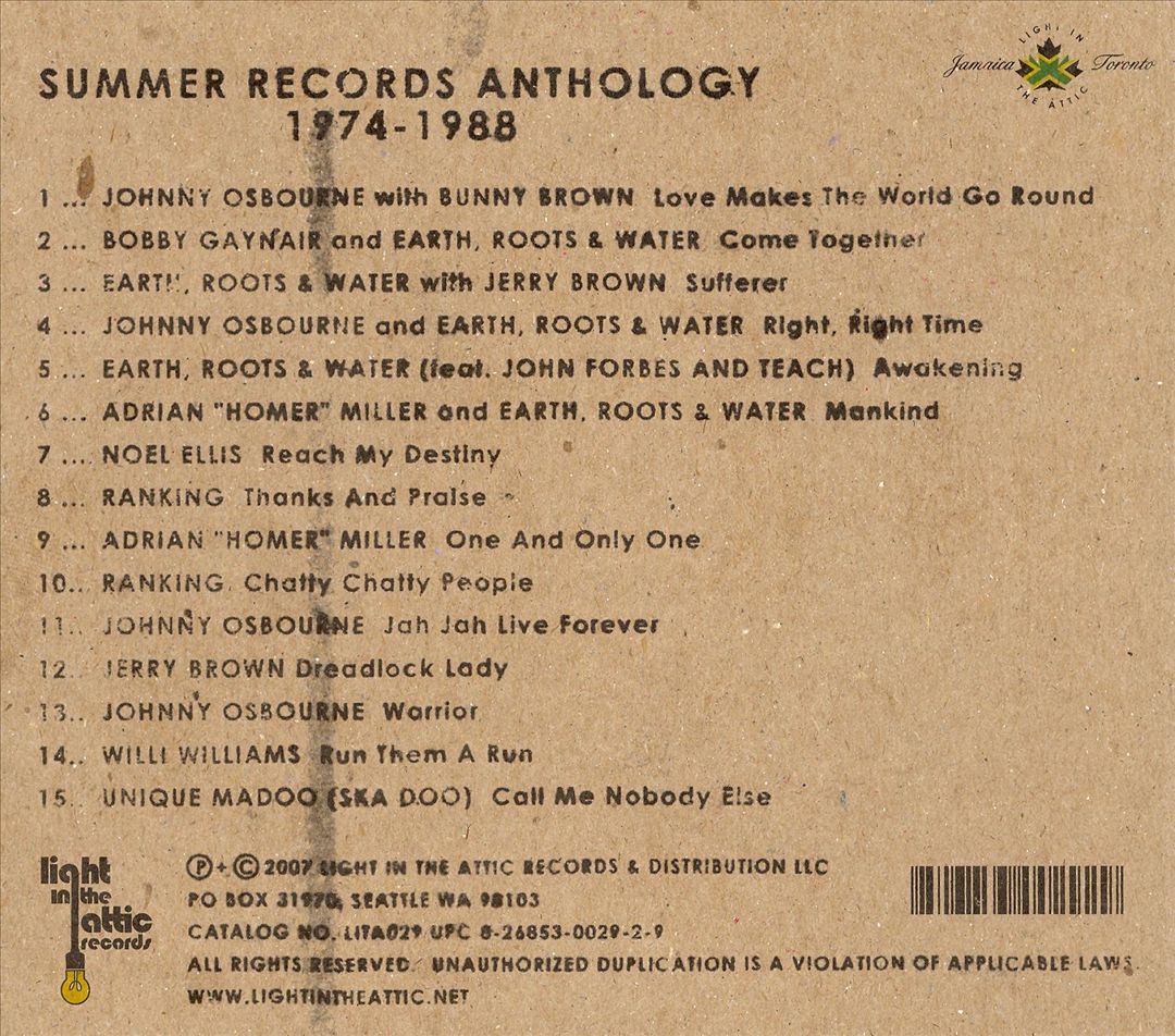Summer Records Anthology 1974-1988 cover art