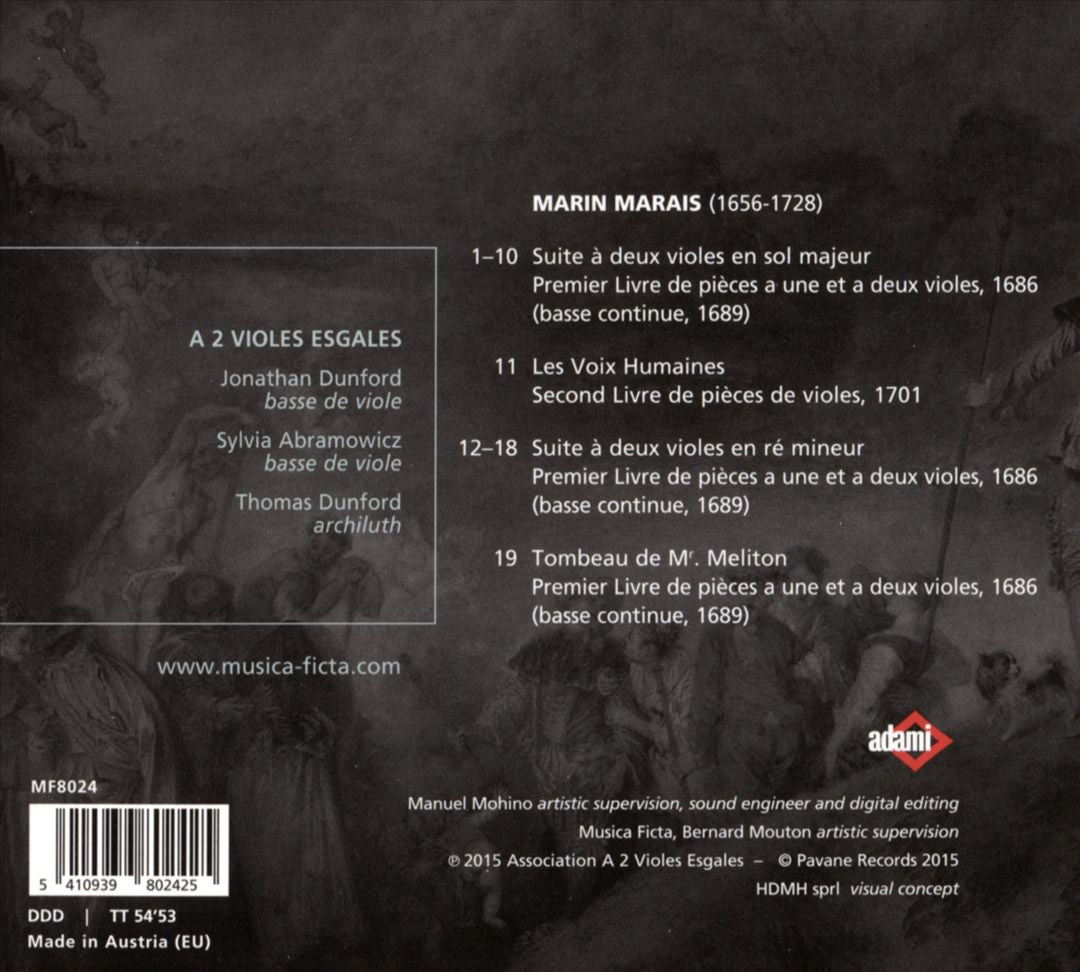 Marin Marais: Suites à deux violes cover art
