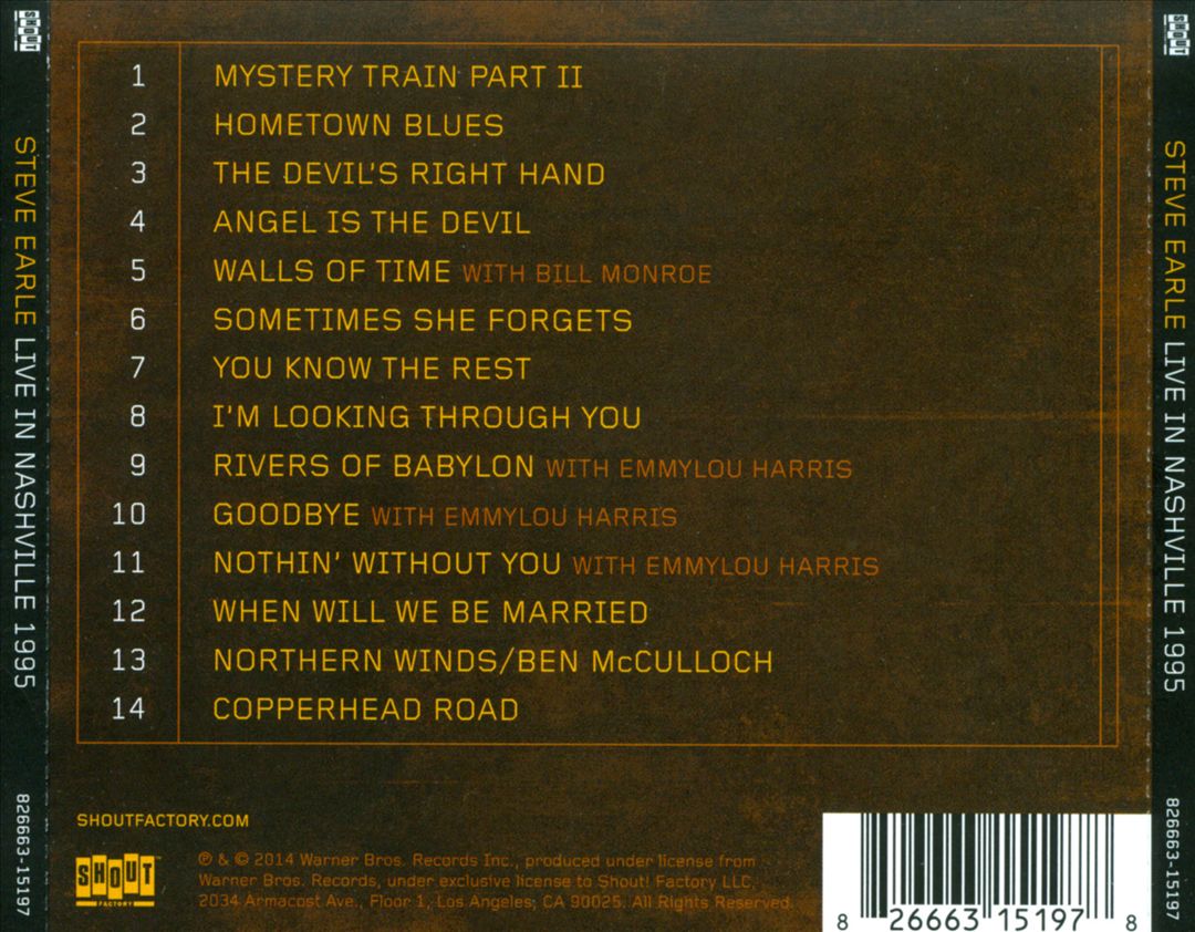 Live in Nashville 1995 cover art