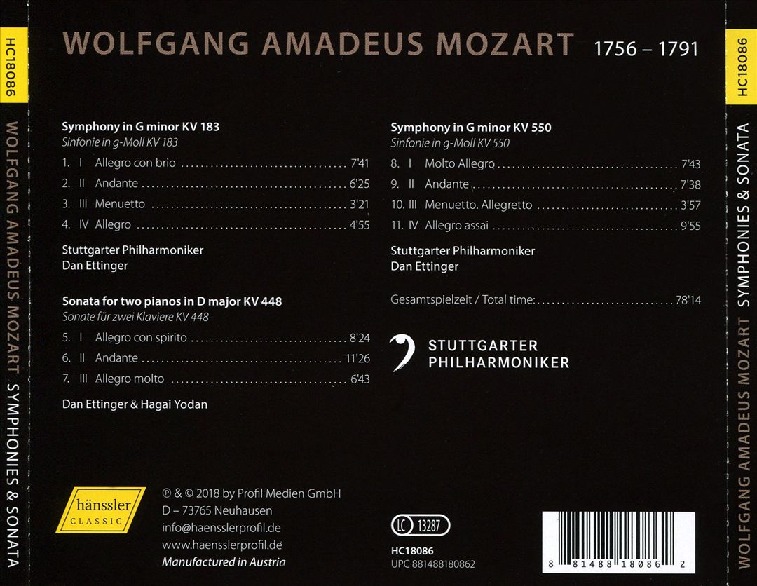 Mozart: Symphonies 25 & 40; Sonata for Two Pianos cover art