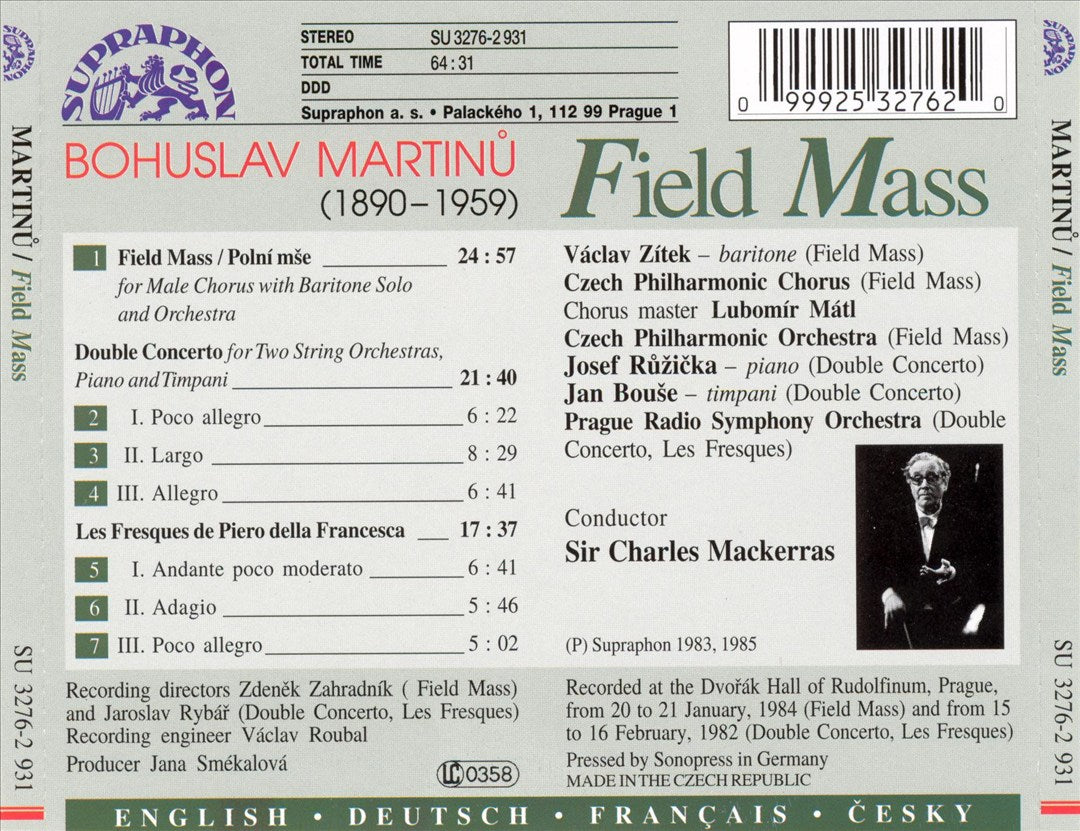 Martinu: Field Mass cover art
