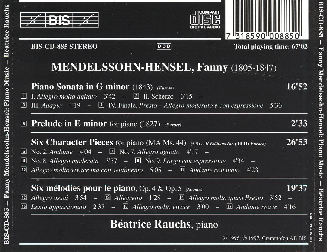 Fanny Mendelssohn: Piano Music cover art