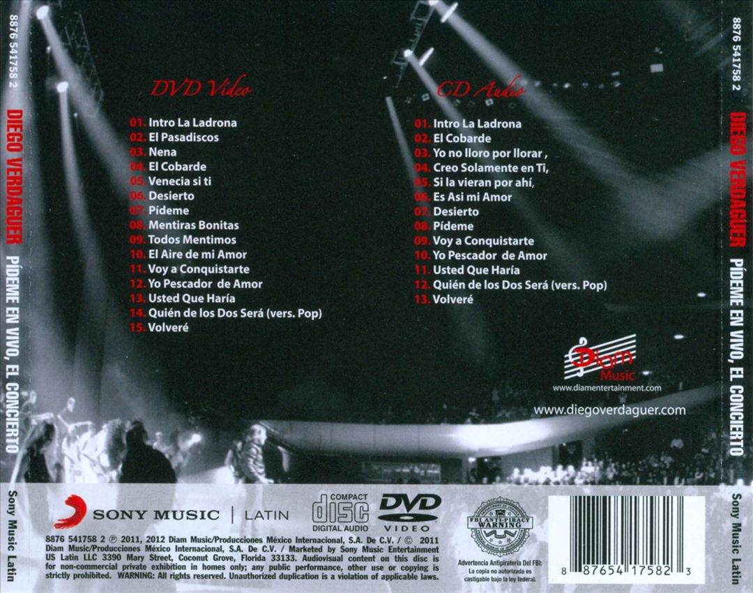 Pideme En Vivo, El Concierto cover art