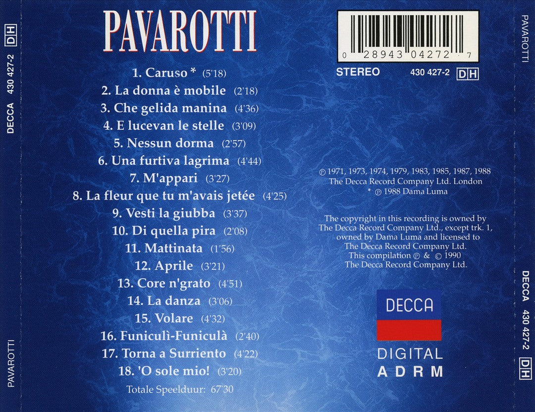 Pavarotti: Die 18 Mooiste Opnamen van's Werelds Beroemdste Tenor cover art