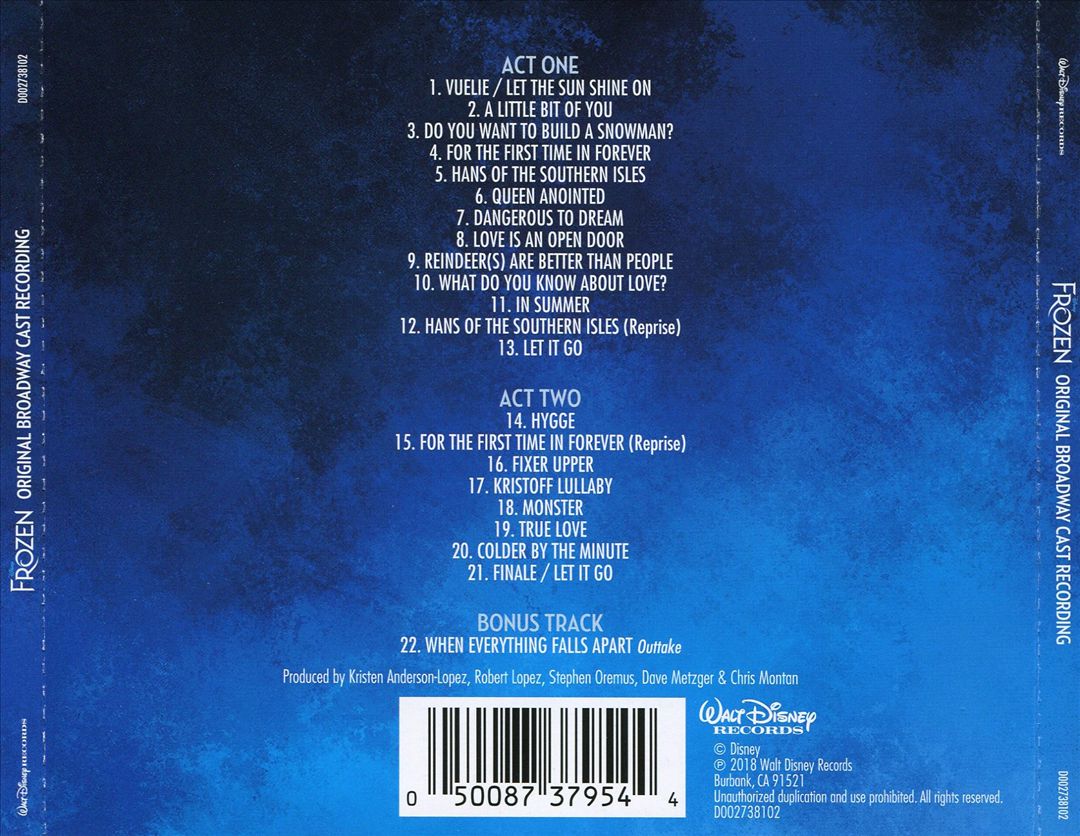 Frozen: The Broadway Musical [Original Broadway Cast Recording] cover art