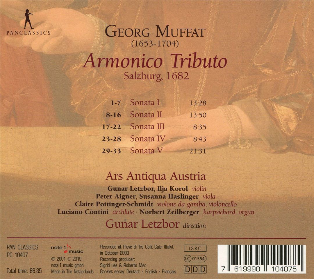 Georg Muffat: Armonico Tributo, 1682 cover art
